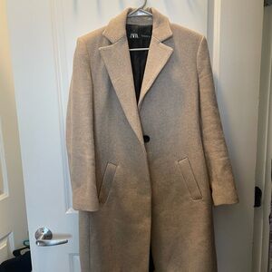 Zara Beige Herringbone Coat